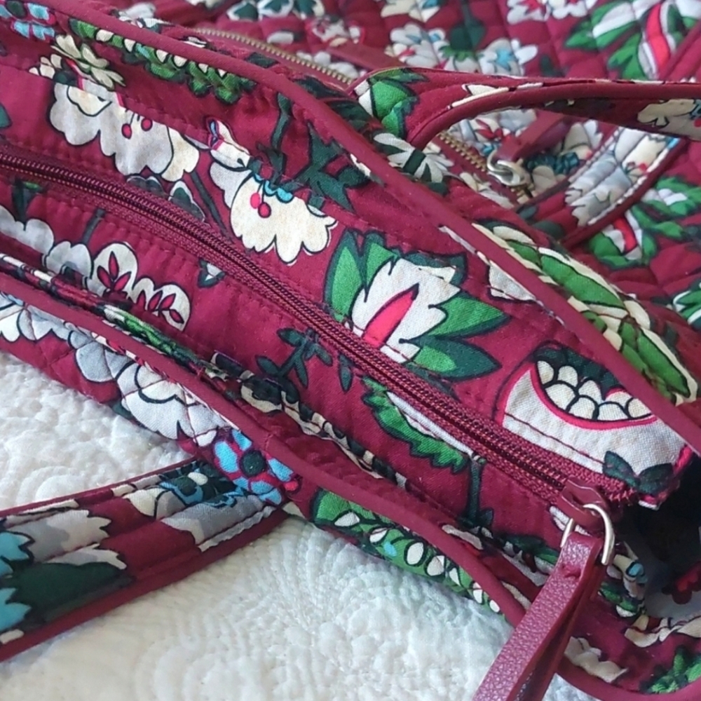Vera Bradley HTF Bordeaux Blooms Iconic Tote - Picture 9 of 10